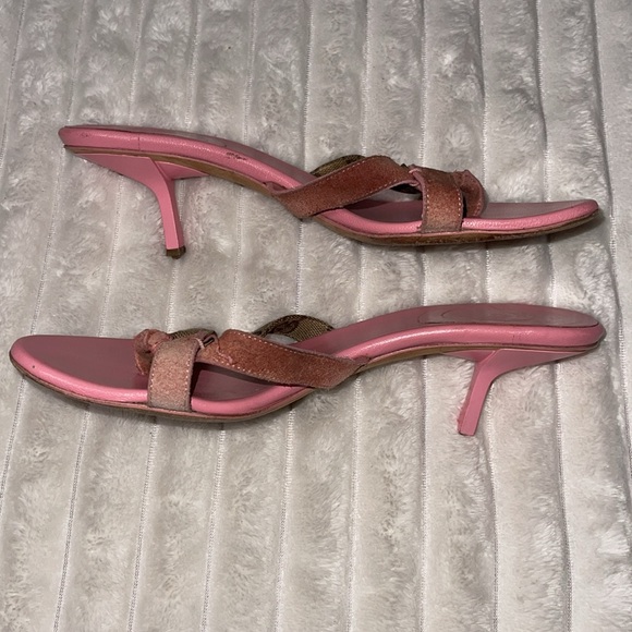 Gucci Y2K Pink Monogram Strappy Kitten Heels | Size 8 - Picture 2 of 14